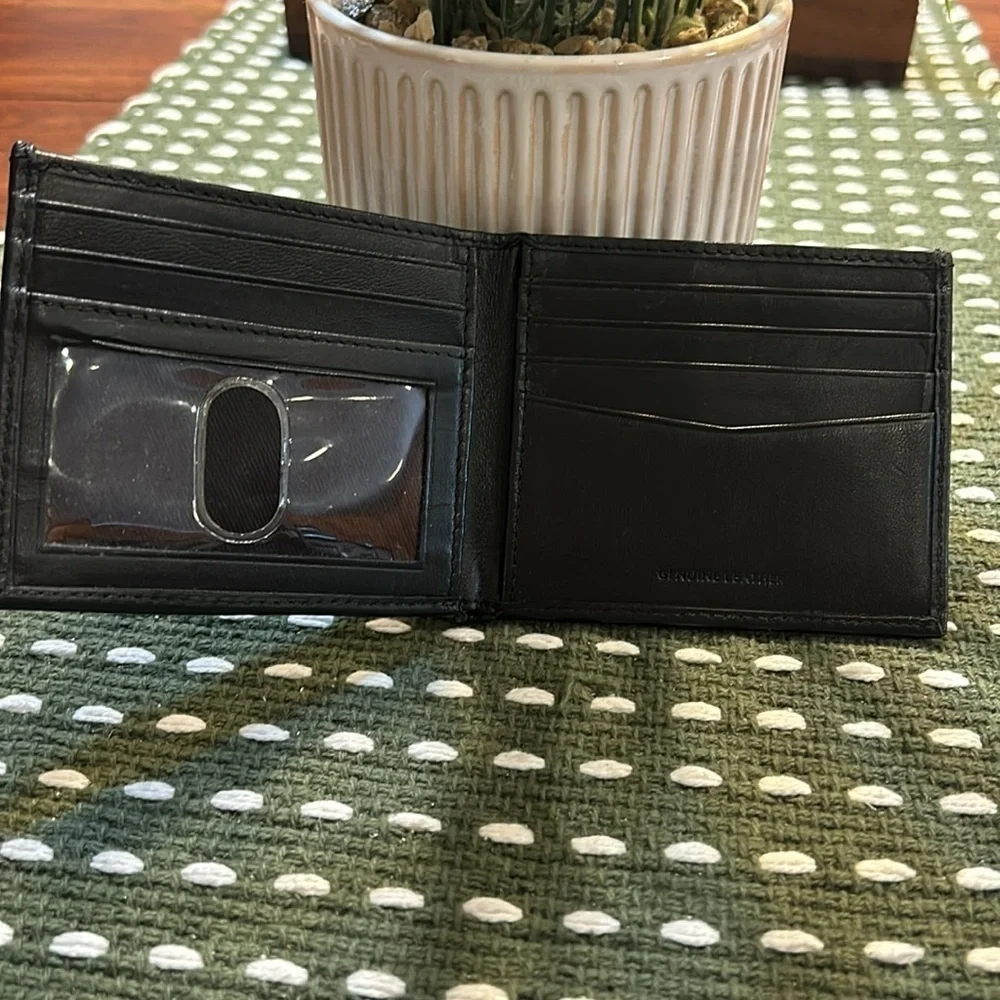 💥2/$10 Mens Black Leather Bifold Wallet